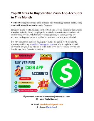 Top 08 Sites to Buy Verified Cash App Accounts in This Month