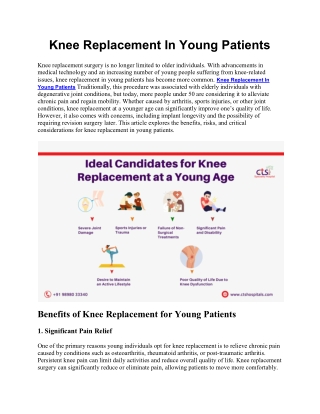 Knee Replacement In Young Patients