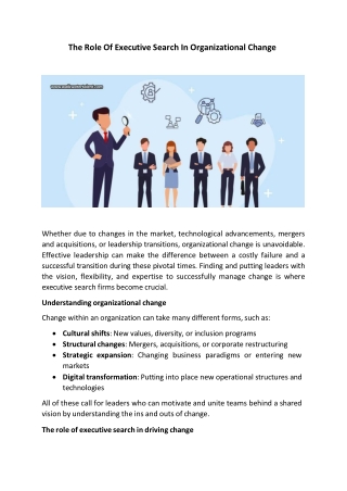 The Role Of Executive Search In Organizational Change