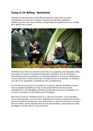 Camp In Bir Billing - Northwind