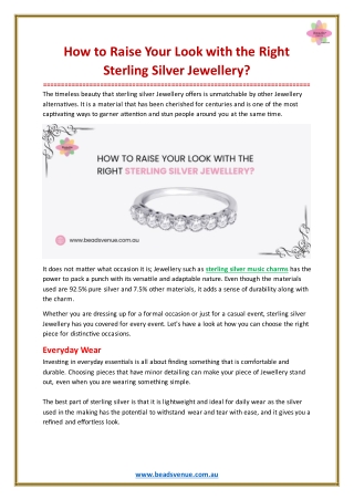 How to Raise Your Look with the Right Sterling Silver Jewellery