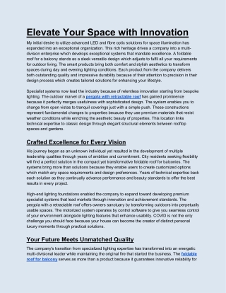 Elevate Your Space with Innovation