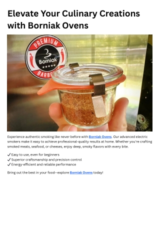 Elevate Your Culinary Creations with Borniak Ovens