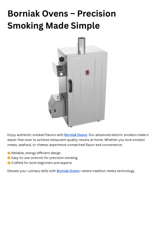 Borniak Ovens – Precision Smoking Made Simple