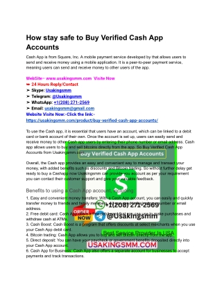 How stay safe to Buy Verified Cash App Accounts