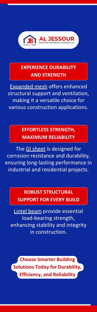 Top-Quality Building Materials in Dubai | Al Jessour