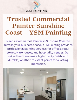 Expert Commercial Painter Sunshine Coast  Trusted Commercial Painters