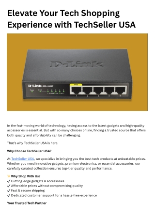 Elevate Your Tech Shopping Experience with TechSeller USA