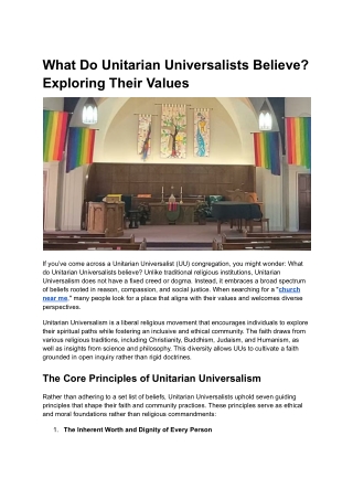 What Do Unitarian Universalists Believe_ Exploring Their Values