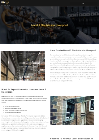 Level 2 Electrician Liverpool