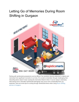 Letting Go of Memories During Room Shifting in Gurgaon