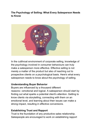 The Psychology of Selling_ What Every Salesperson Needs to Know