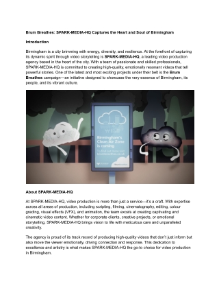 Brum Breathes SPARK-MEDIA-HQ Captures the Heart and Soul of Birmingham