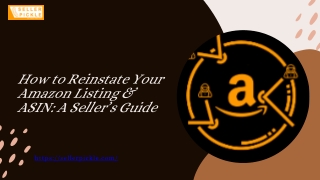 How to Reinstate Your Amazon Listing & ASIN: A Seller’s Guide