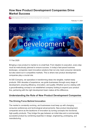How New Product Development Companies Drive Market Success