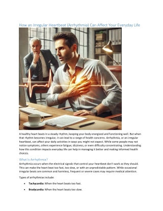 How an Irregular Heartbeat (Arrhythmia) Can Affect Your Everyday Life