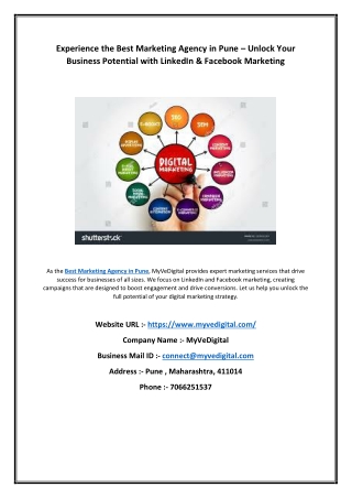 Experience the Best Marketing Agency in Pune – Unlock Your Business Potential with LinkedIn & Facebook Marketing