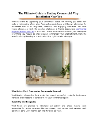 The Ultimate Guide to Finding Commercial Vinyl Installation Near You