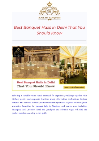 Best Banquet Halls in Delhi That You Should Know