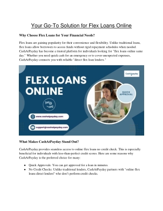 Flex Loans Online