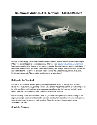 Southwest Airlines ATL Terminal