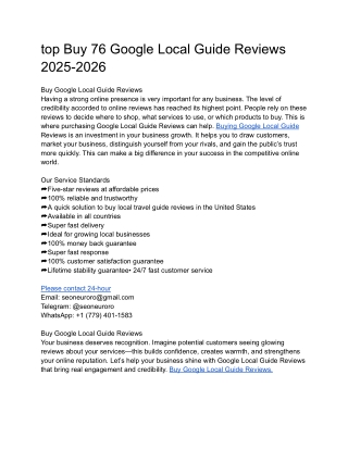 top Buy 76 Google Local Guide Reviews 2025-2026