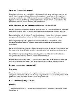 What are Cross-chain swaps