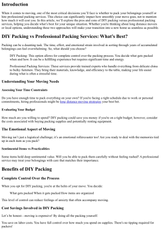 “DIY Packing vs Professional Packing Services: What’s Best?”