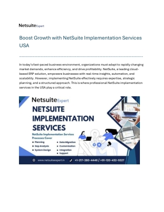 Boost Growth with NetSuite Implementation Services USA