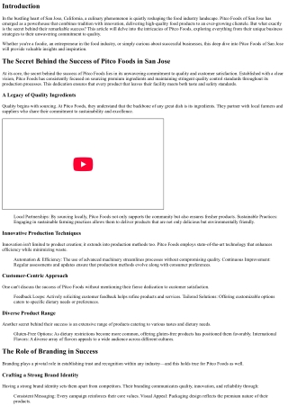 The Secret Behind the Success of Pitco Foods in San Jose