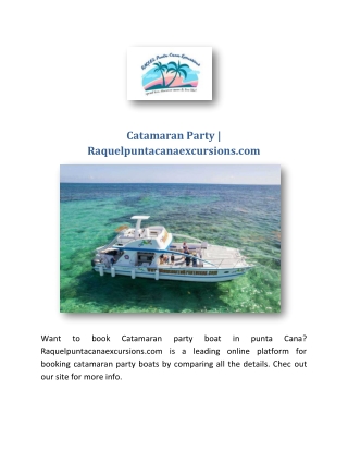 Catamaran Party | Raquelpuntacanaexcursions.com