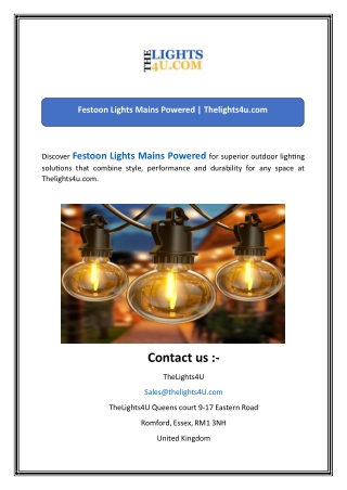 Festoon Lights Mains Powered  Thelights4u