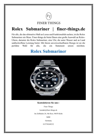 Rolex Submariner  finer-things.de