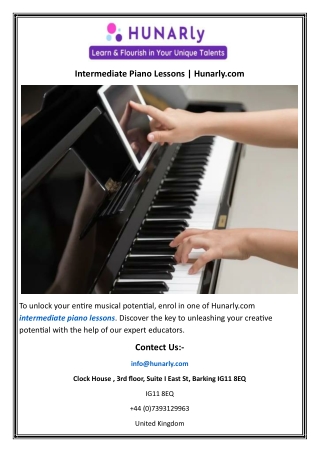 Intermediate Piano Lessons  Hunarly