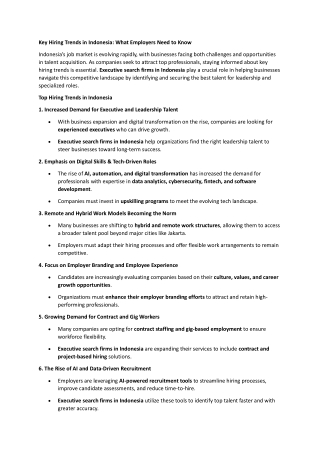 Key Hiring Trends in Indonesia: What Employers Need to Know