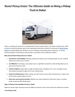 Rental Pickup Dubai..