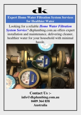 Expert Home Water Filtration System Services for Healthier Water100