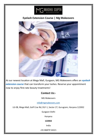 Eyelash Extension Course  Mg Makeovers