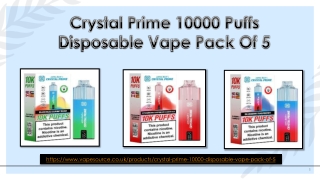 Crystal Prime 10000 Puffs Disposable Vape Pack Of 5