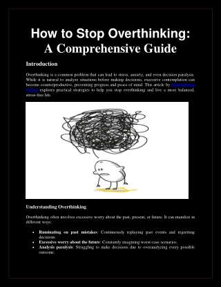 Chad Anthony Perrino's Guide How to Stop Overthinking