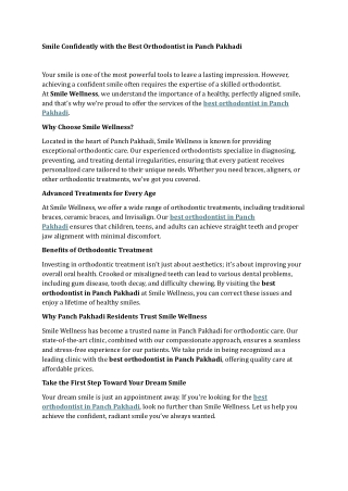 Smile Confidently with the Best Orthodontist in Panch Pakhadi