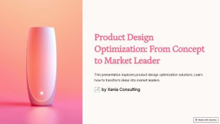 Product Design Optimization: From Concept to Market Leader
