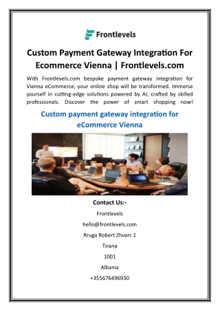 Custom Payment Gateway Integration For Ecommerce Vienna  Frontlevels.com