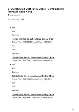 STOCKROOM FURNITURE Outlet - Contemporary Furniture Hong Kong