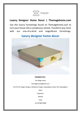 Luxury Designer Home Decor  Themagehome.com
