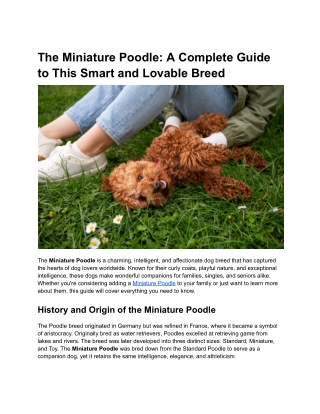 The Miniature Poodle_ A Complete Guide to This Smart and Lovable Breed