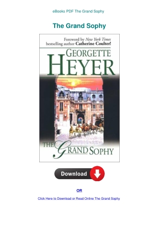 eBooks PDF The Grand Sophy