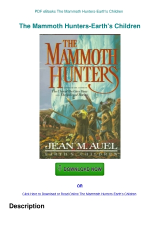 PDF eBooks The Mammoth Hunters-Earth's Children