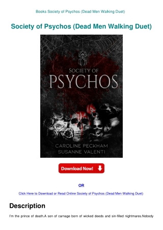 Books  Society of Psychos (Dead Men Walking Duet)