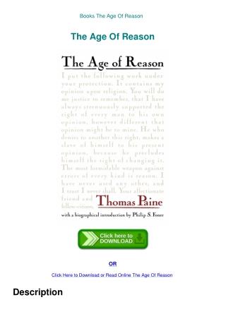 Books The Age Of Reason